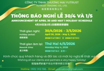 THÔNG BÁO NGHỈ LỄ 30/4 VÀ 1/5